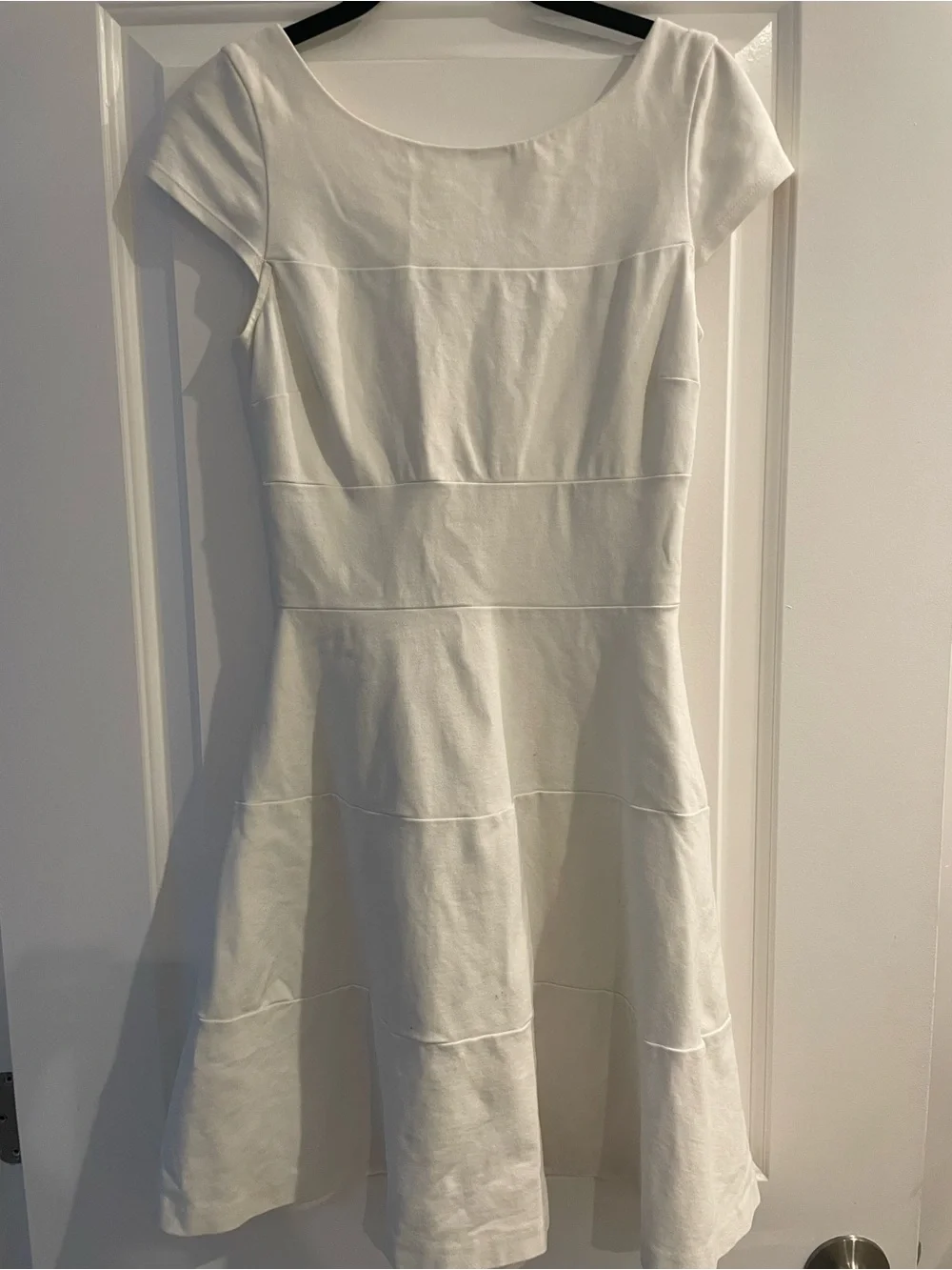 Banana Republic White Short Sleeve Fit-and-Flare Mini Dress - Picture 3 of 5